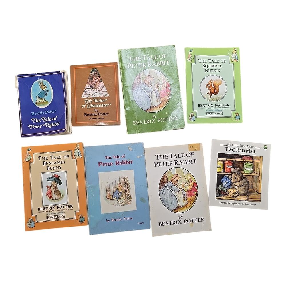 Lot of 8 Vintage The Tale of Peter Rabbit by Beatrix Potter PB Children's Books